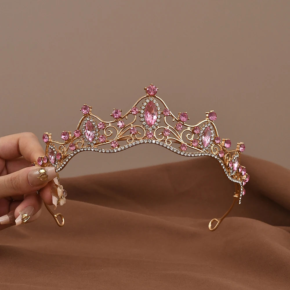 Princess Queen Vintage Baroque Crystal Crown Rhinestone Tiara For Women'S Bridal Weeding Prom Jewelry Hair Accessories