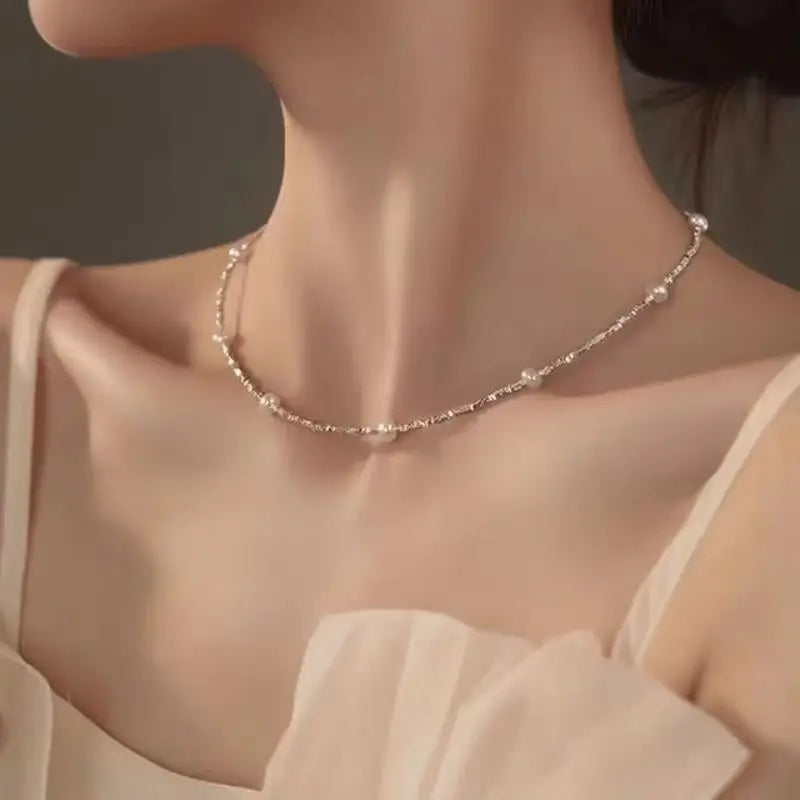 Multi-Layer Imitation Pearl Bead Necklace for Women