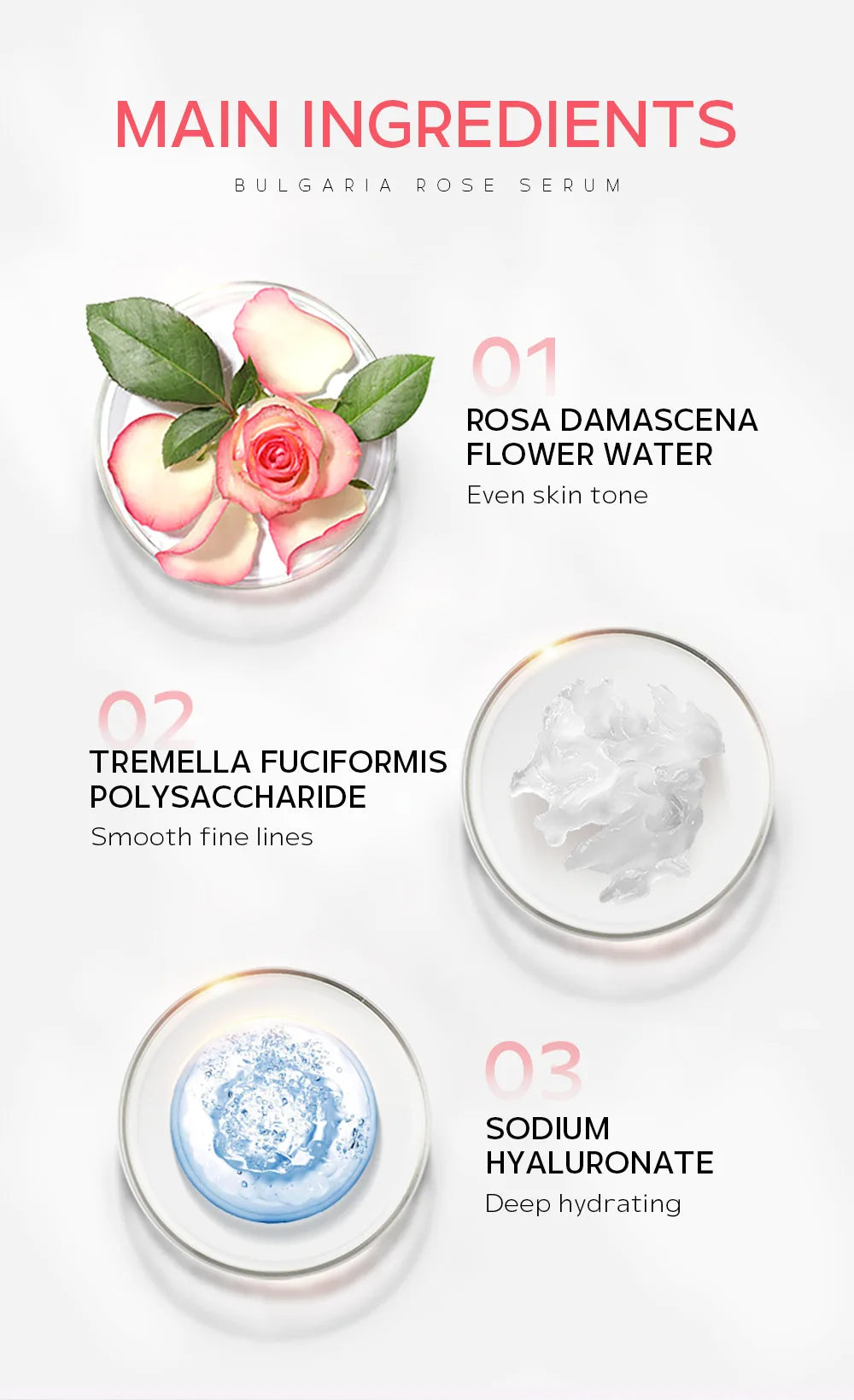 LAIKOU Bulgaria Rose Face Serum Facial Original Nourish Essense Brightening Rejuvenation Deep Moisturizing Serum Skin Care 30ml
