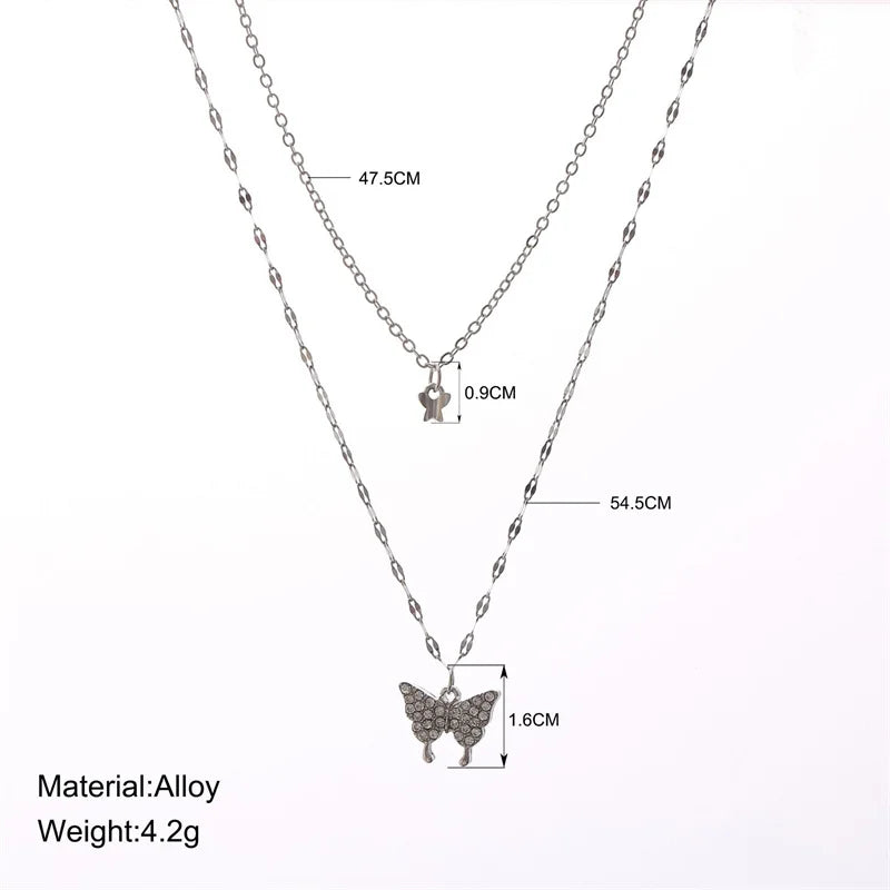 Sparkling Necklace Trendy Chain Choker for Women Fashion Brilliant Crystal Silver Plated Necklaces Accessories Jewelry Gift 2024
