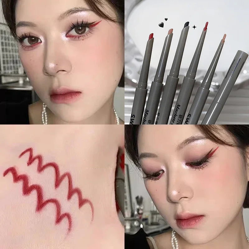 Slim Lying Silkworm Eyeliner Gel Pen Waterproof Non-smudging Eye Liner Pencil Lasting Black Brown Easy Wearing Eyeliner Gel Pen