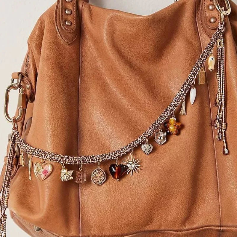 2025 New Model Personality Bohemia Evil Demon Eye Braided Rope Golden Bag Chain Fashion Women\'s Chain Shoulder Bag Accessories