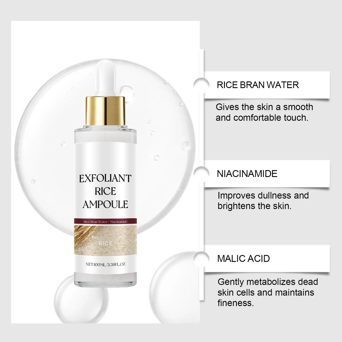 Eelhoe White and Black Rice Exfoliating Hydrating Serum - 100ml