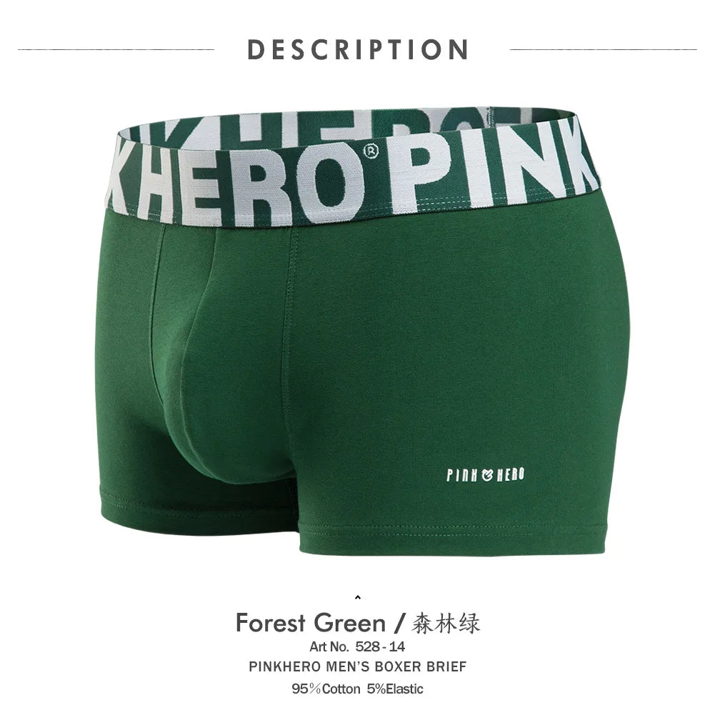 PINK HERO Men's Boxer Briefs - Comfortable Cotton Knit Underwear