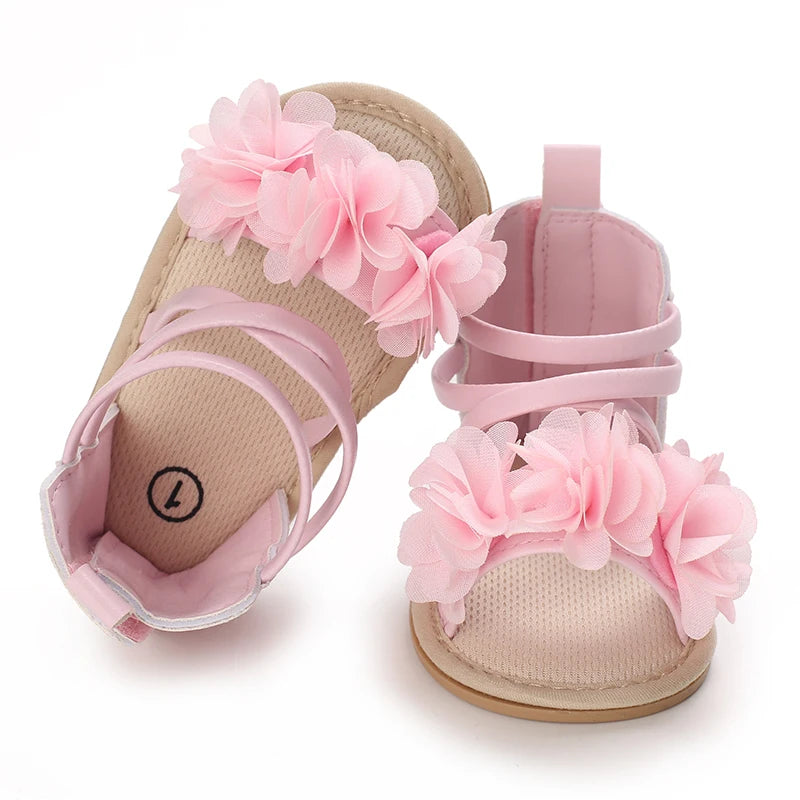 Cute and sweet high top sandals for spring and summer, comfortable and breathable for baby girls. Pre step walking shoes