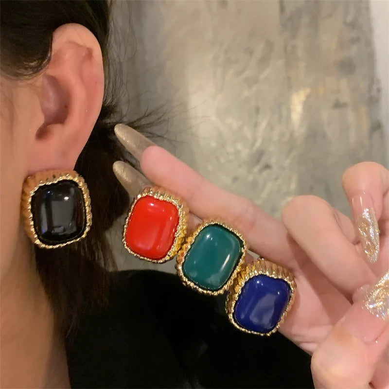 Xialuoke European American Style Design Stud Earringsfor Women'S Men Geometric Chunky Trendy Chunky Jewelry Gifts