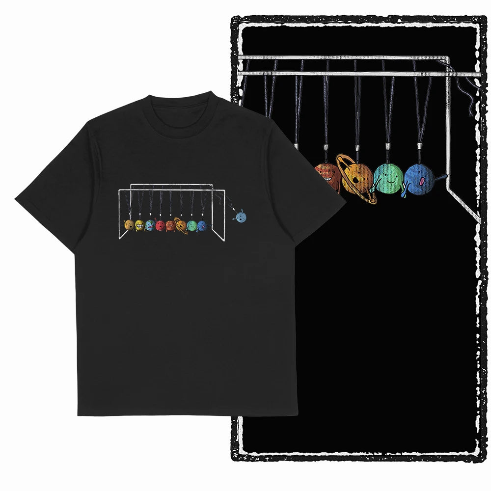 The Coolmind Men's 100% Cotton Astronaut Graphic T-Shirt - Black