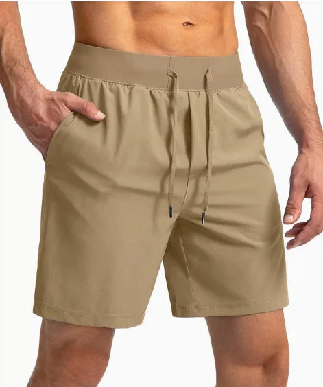 Ice Silk Cooling Shorts For Men Quick Dry Running Fitness With Zipper Pockets Loose Fit Athletic Gym Wear
