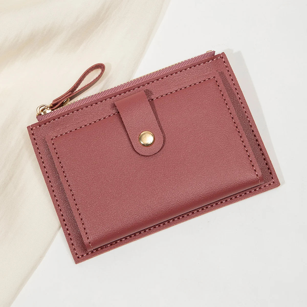Minimalist and Fashionable Women's Short Card Bag Ultra-Thin Mini PU Leather Zero Wallet Women's Credit Card Holder Wallet