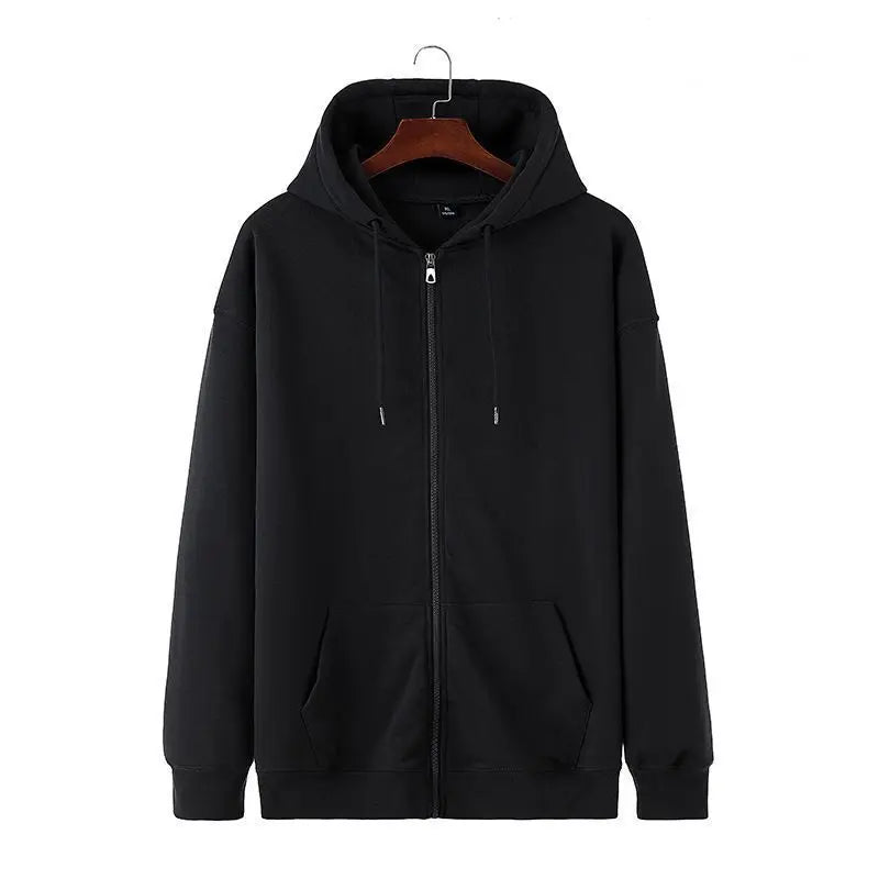 Trendy Brand Burgundy Hooded Sweatshirt Spring and Autumn 2025 Men and Women Solid Color Zipper Cardigan Retro Top Men Ins Trend