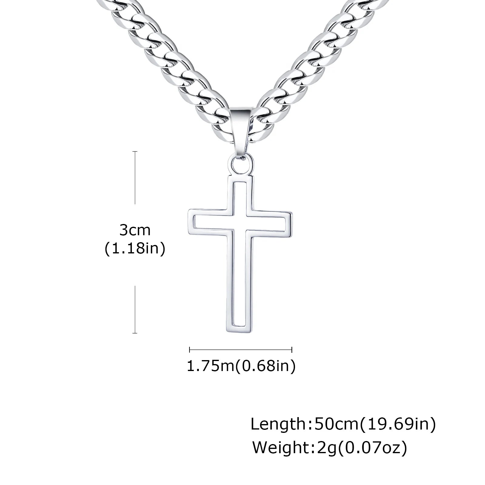 Stainless Steel Cross Necklace For Men, Christian Jesus Pendant Necklace, Catholicism Religious Faith Jewelry Easter Gifts