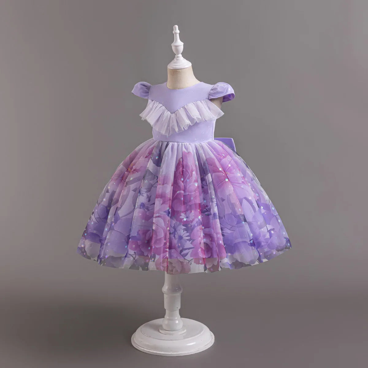HETISO Gradient Floral Princess Dress for Girls Ruffle Lace Elegant Kid's Party Gown Festa Junina Style Ages 4-10 Years
