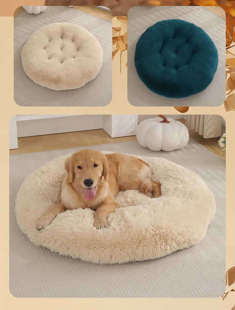 Round Pet Mat, Dog Pad, Plush, Warm for Winter, Sleeping Dog Bed, Cat Nest, Dog Nest, Pet Supplies