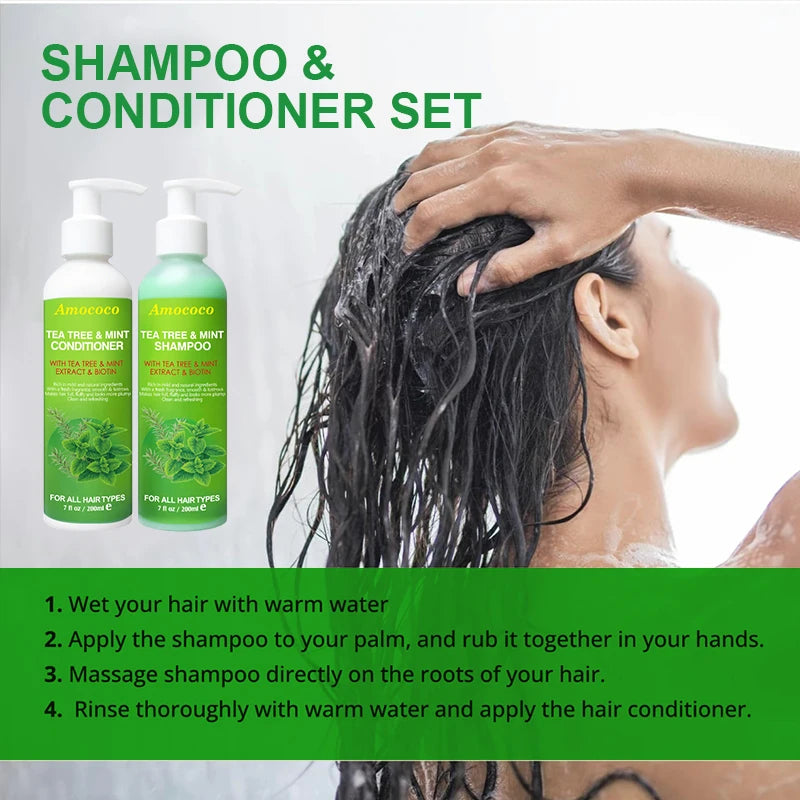 Amococo Tea Tree Shampoo and Conditioner Set - 2 x 200ml