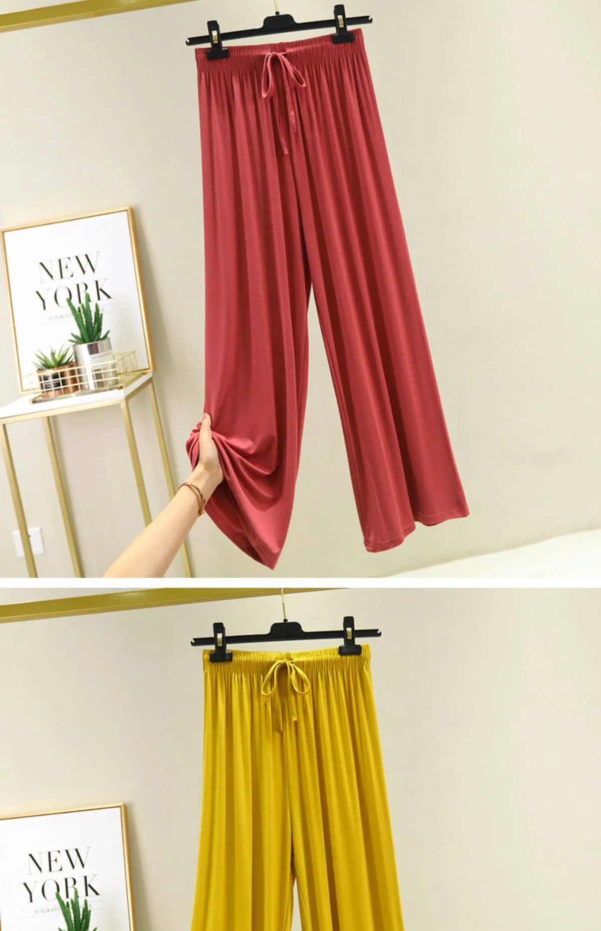 VGVFHZY Women's Wide Leg Pants High Waist Casual Loose Ice Silk