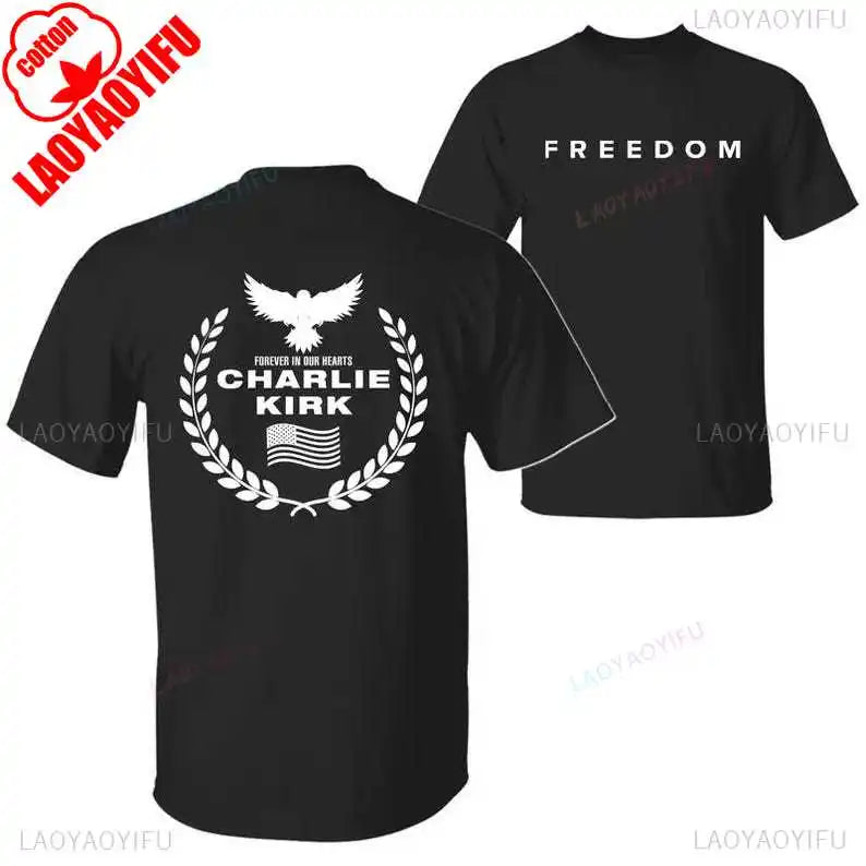 Charlie Kirk Freedom Shirt Patriotic Graphic Tee Tribute For Patriotic Activists Streetwear