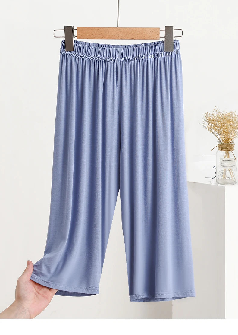 Modal Loose Sporty Summer Sleepwear Women's Casual Pants Straight Leg Wide Leg Big Size Thin Short Shorts Home Comfortable