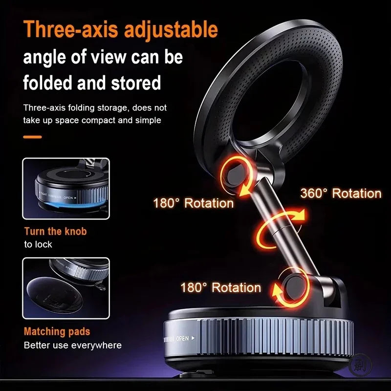 Magnetic Car Phone Holder 360 Degree Rotation Vacuum Adsorption Strong Suction Holder for Mobile PhoneCar Bracket Universal New