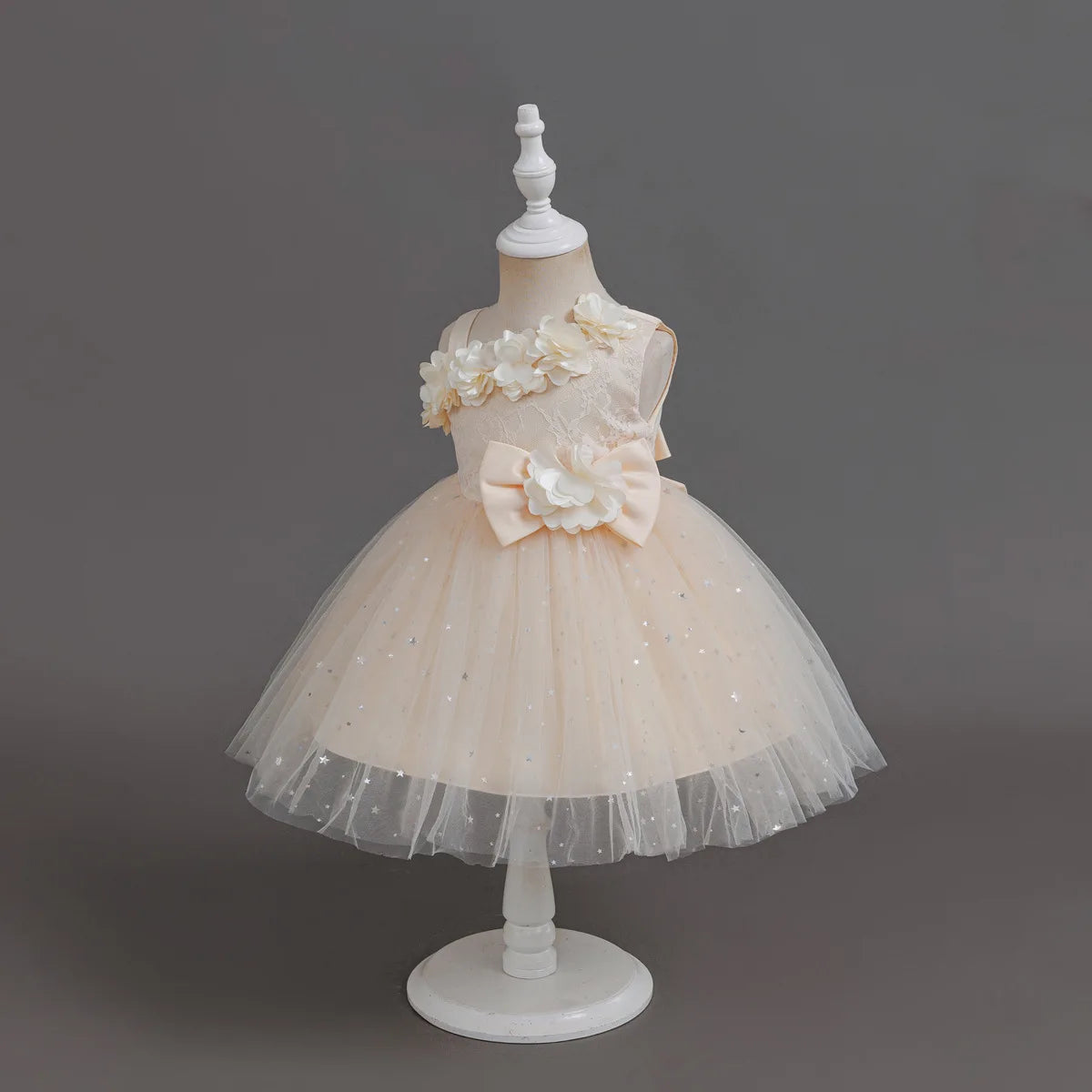 HETISO Baby Girls Dress Sling Elegant Kids Star Printed Birthday Party Ball Gown Children Costume Gown 6M-3 Years