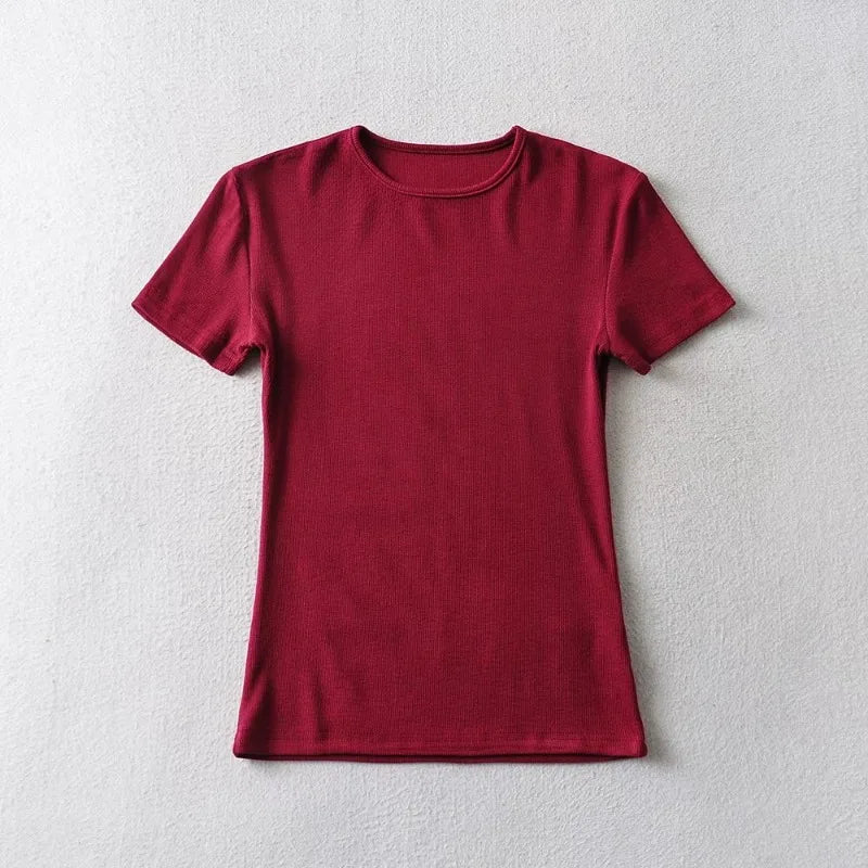 Women's Slim Fit Crop T-Shirt | Short Sleeve Summer Tee