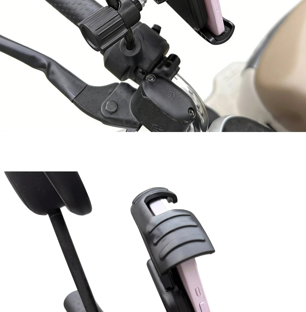Bicycle Phone Clip Rearview Mirror Motorcycle Holder Rotating Knob Locking Mechanism Stability Enhancement Riding NavigationTool