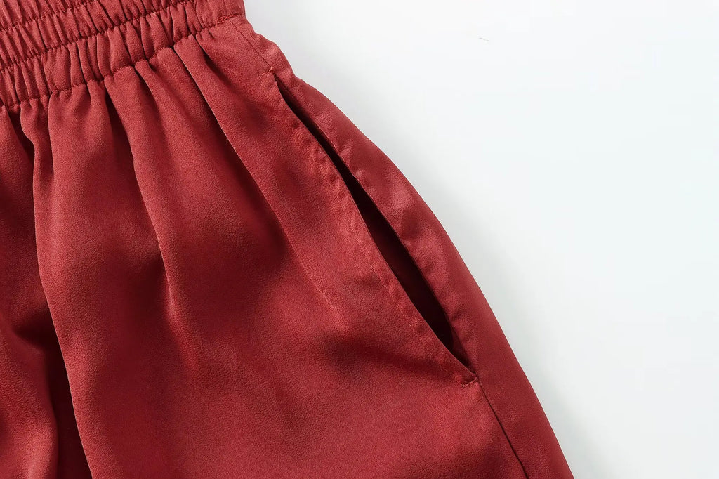 KONDALA Women's Wide Leg Pants - Casual Elastic Waist Trousers Pink