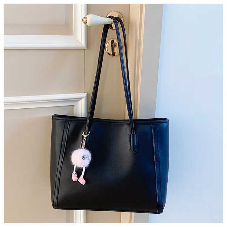 Solid Color PU Leather Women's Handbag, Versatile Korean Single Shoulder Underarm Bag, Temperament Tote Bag for Women Daily Use