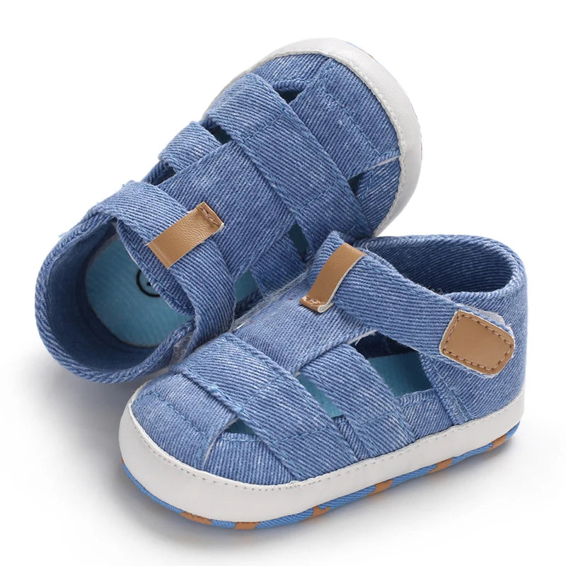 Four Season Blue Main Picture Comfortable and Lightweight Walking Shoes 0-12 Months Soft Sole Anti Slip Crawling Shoes