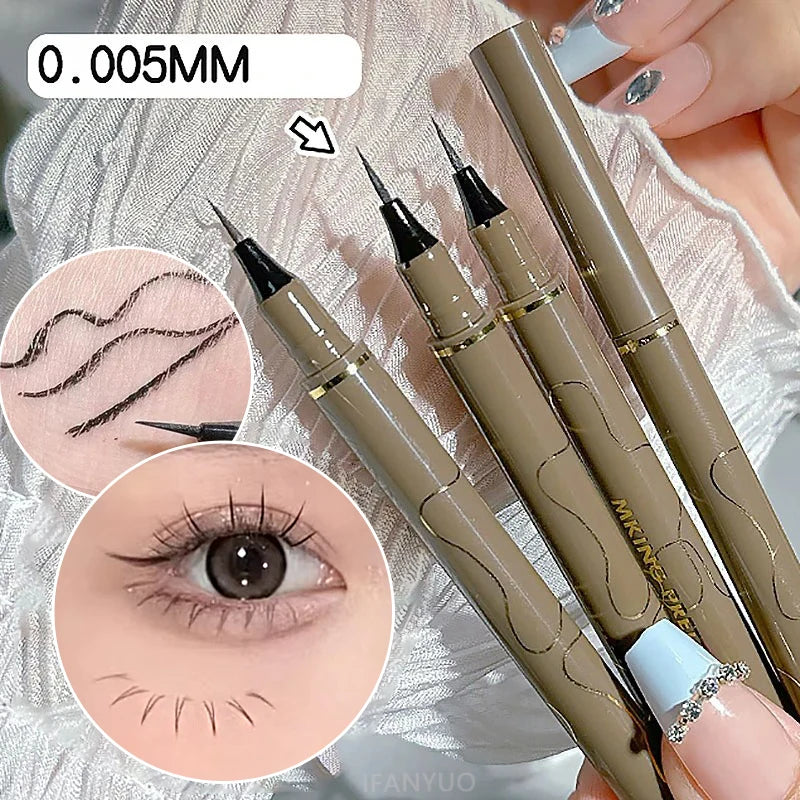 0.005mm Waterproof Liquid Eyeliner Matte Long Lasting Quick Dry Ultra-thin Eyeliner Lower Eyelash Pen Non Smudging Korean Makeup