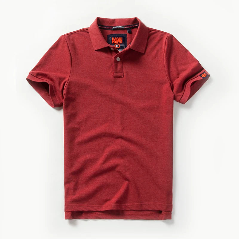 Summer New American Retro Knitted Solid Color Pearl Cotton Polo Shirts Men'S Fashion Washed Short Sleeve Lapel Casual T-Shirt