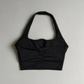 Women's Halter Neck Yoga Vest with Chest Pad Quick-Drying Breathable Sports Bra for Gym Fitness Pilates Running Training