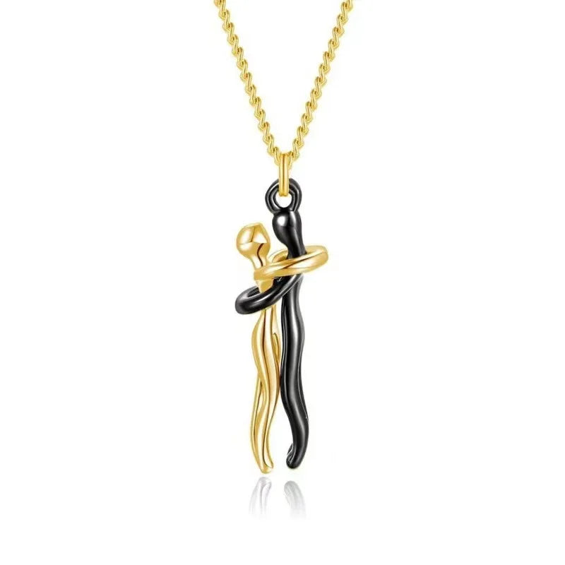 Fashion Hugging Necklace Jewelry Choker Hug Pendant Chain Men Necklaces For Lover Women'S Couple Men Lady Female Male