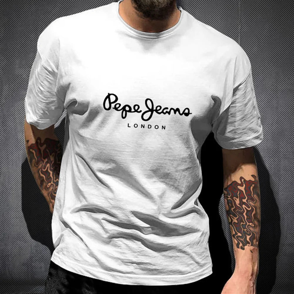 Pepe Jeans London Logo Men's T-Shirt - 100% Cotton Short Sleeve