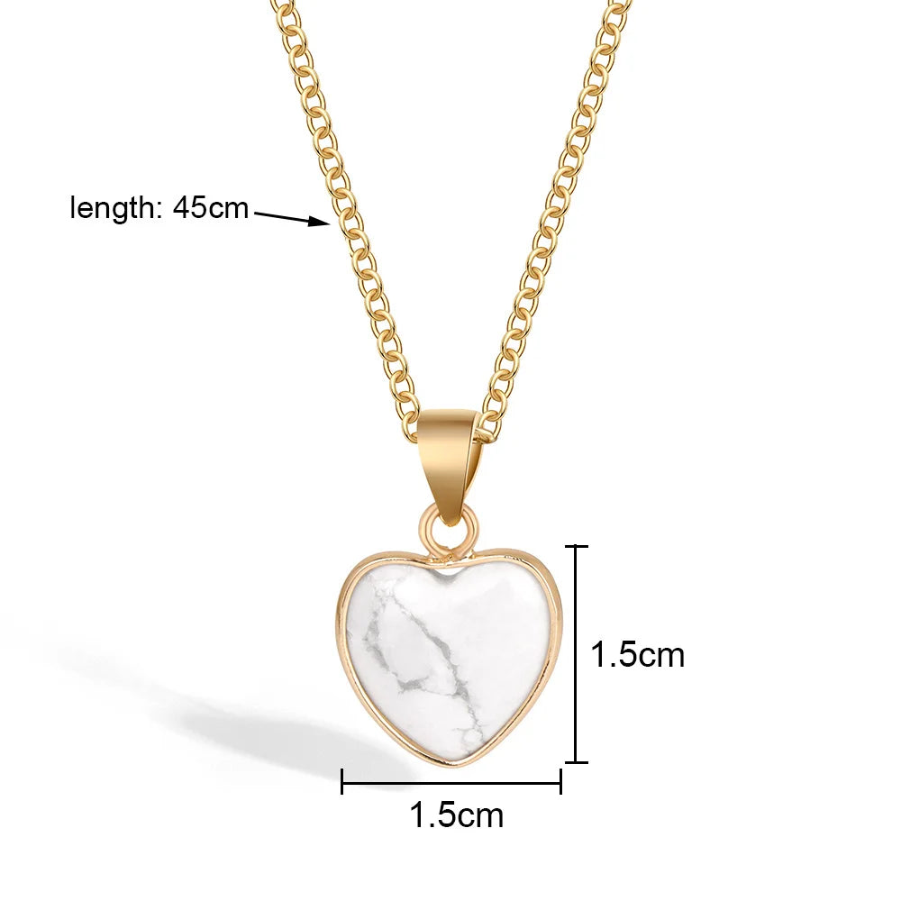 1pc Heart Shaped Pendant Natural Tiger's Eye Quartz Gem Necklace Reiki Healing Accessories Valentine's Day Gift For Woman