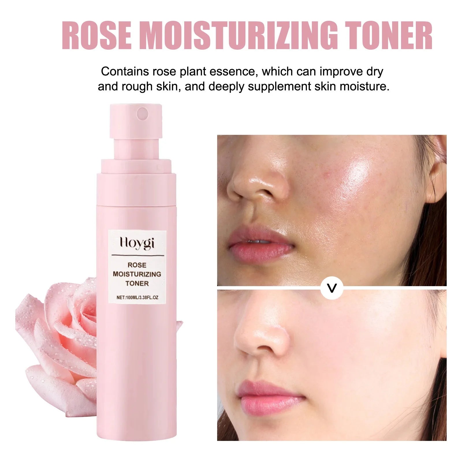 Rose Water Facial Spray Moisturizing Toner for Dry Skin Pore Minimization Bridal Skin Care Pre-Wedding Prep Facial Mist