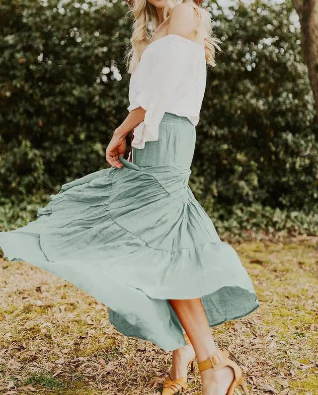 Summer High Waisted Maxi Skirts Women Clothing Fashion Ropa Mujer Faldas Casual Bohemian Long Skirt Saias Harajuku Streetwear