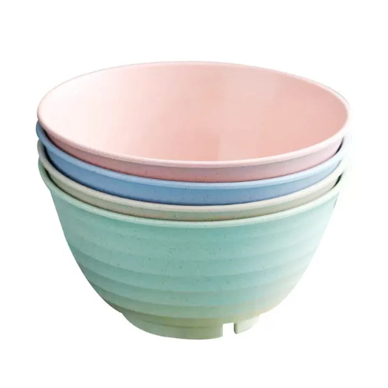 4-Piece Unbreakable Wheat Straw Cereal Bowl Set - Lightweight