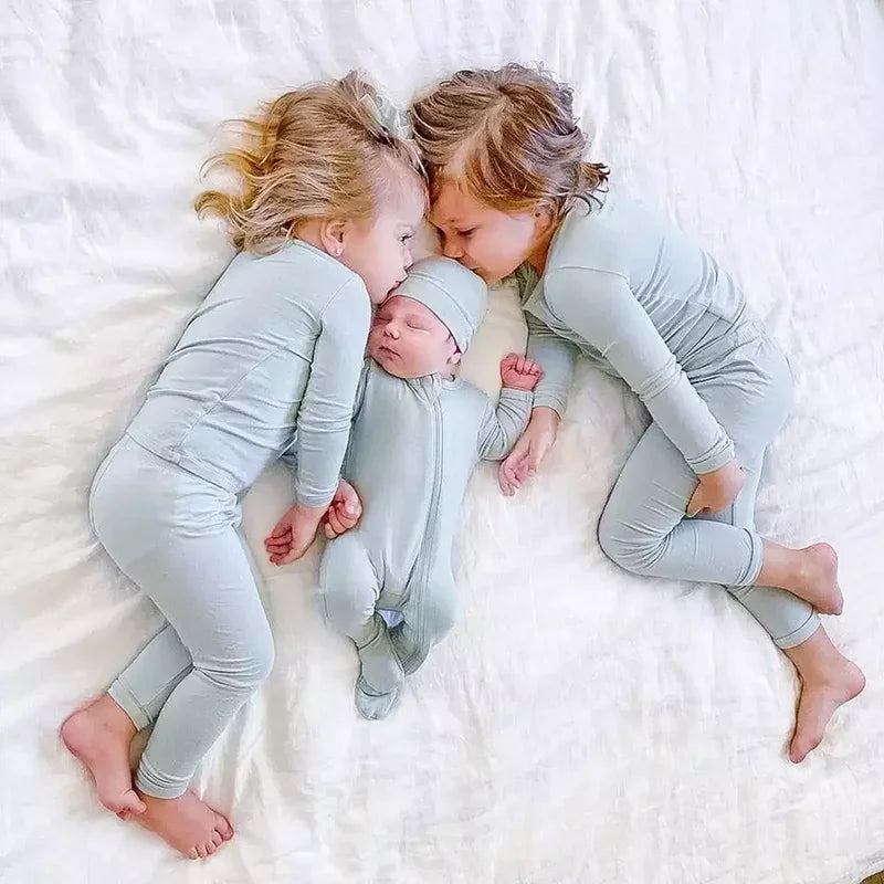 Kids Tales Bamboo Fiber Pajamas Set - Solid Breathable Sleepwear