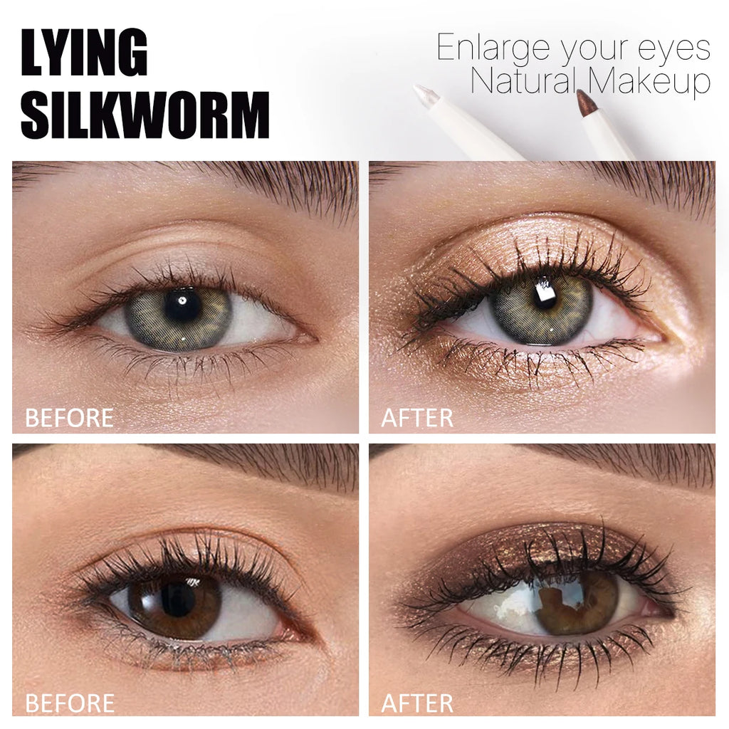 1 pc Smooth Nib Lying Silkworm Pen, Waterproof and Long-Lasting, Multi-Functional Lying Silkworm Pen, Eye Cosmetics