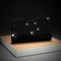 Women's Striped Envelope Shoulder Bag - Ruched Chain Evening Bag