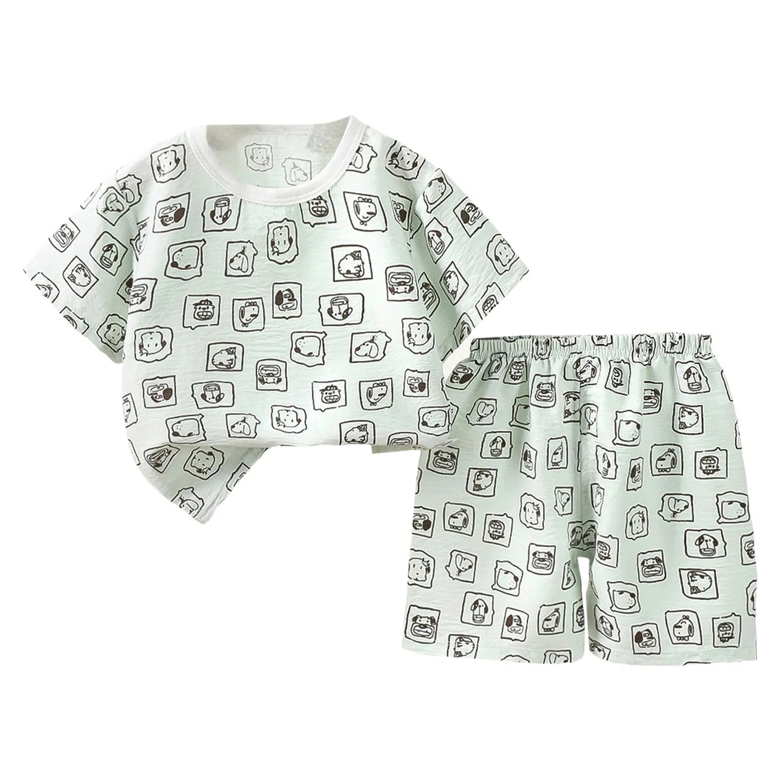 Baby Boy Set Summer Boys Short Sleeved Shorts Loose Stylish Two Piece Suits Girls Short Sleeved Suits Home Clothes 한국 아동복 2025