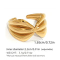 Stainless Steel Open Rings For Women'S 18K Gold Plated Fashion Couple Handmade Irregular Lines Ring Jewelry For Women'S