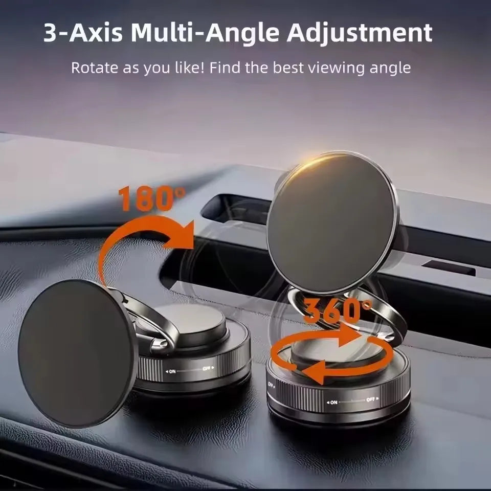 2026 New Vacuum Magnetic Phone Holder for Car - Suction Cup Phone Mount for MagSafe, 360° Rotatable Portable Strong Magnet Stand