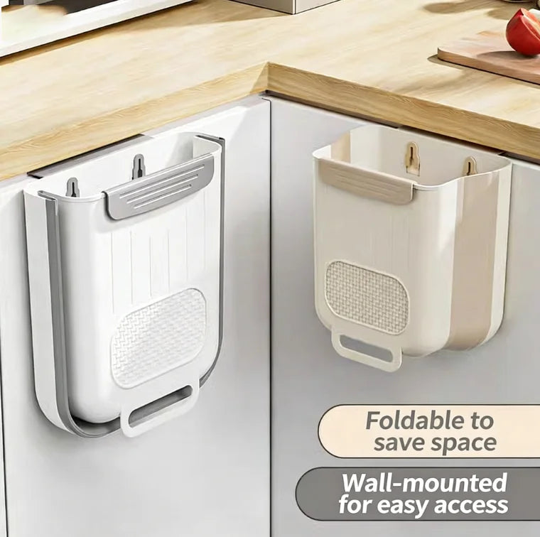 Cubo de basura plegable montado en la pared de la cocina, cubo de basura colgante para armario del hogar, cubo de basura colgante clasificado, accesorios de cocina
