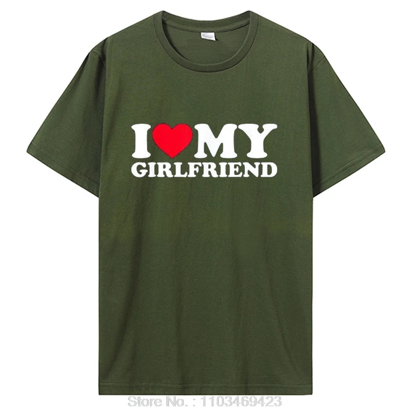 I Love My Girlfriend T Shirt I Heart My-Girlfriend Tshirt Gf T-Shirt Boyfriends Gifts Valentine'S Day Costume Graphic Tee Tops