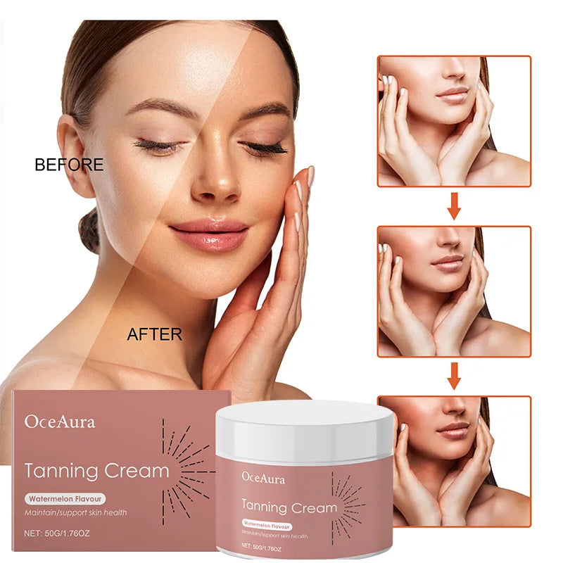 Self Tanning Drops Natural Herbal Enhance Skin Melanin Liquid Bronzer Tanner Body Face Prevent Sunburn Sunless Tanning Products