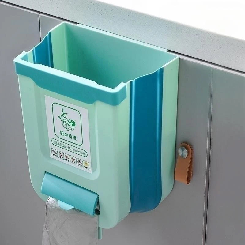 Cubo de basura plegable para cocina, cubo de basura de pared, cubo de basura para puerta de armario de cocina, cubo de basura plegable para vehículos
