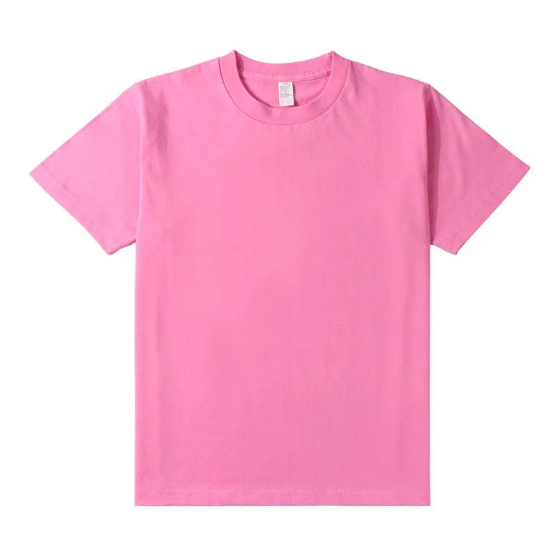 Men's Heavyweight Cotton T-Shirt - Loose Fit Crew Neck Short Sleeve