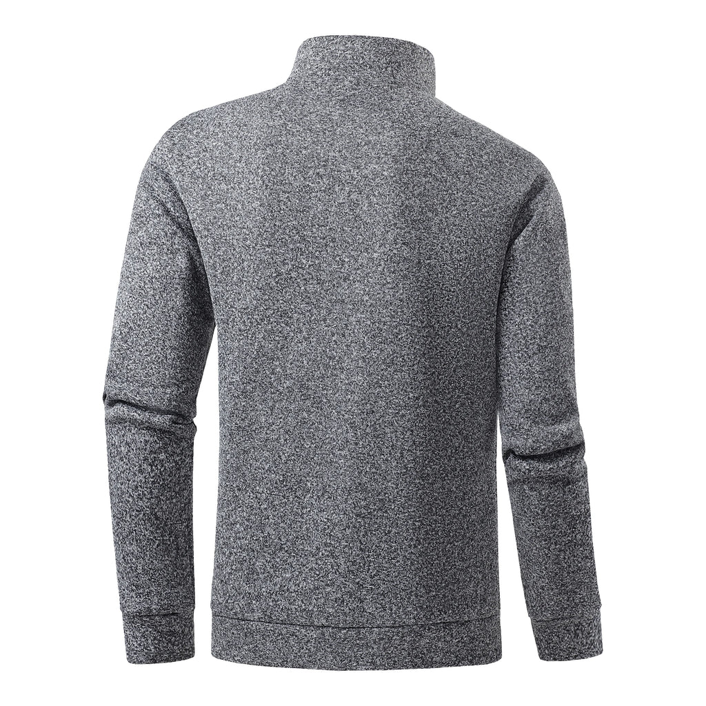 Autumn Men'S Half-Zip Sweatshirts, Long-Sleeved Solid Color Pullovers, Turtlenecks, Streetwear, Winter Warm Jackets, Sports Coat