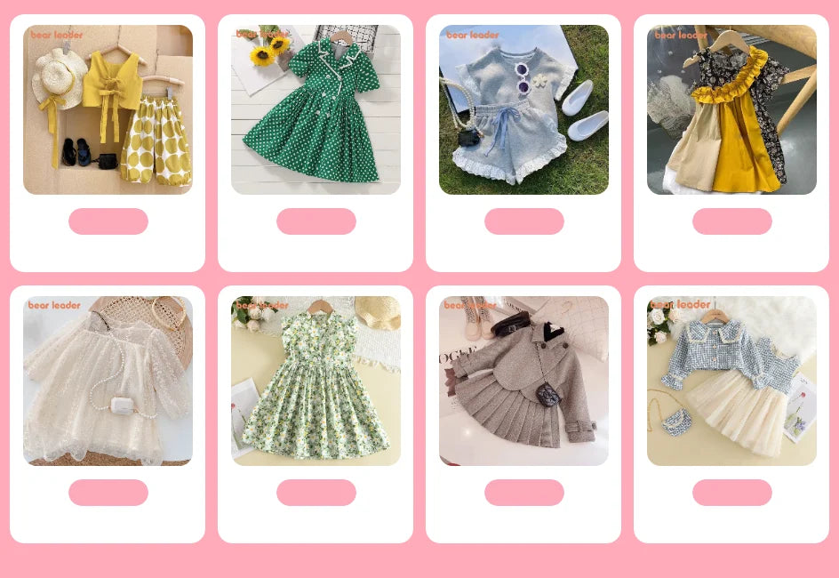 Bear Leader Floral Girls Dress Floral Kids Dresses Girls Princess Dress Children Clothes Girls Dress Casual Wear 3 7Y Vestido